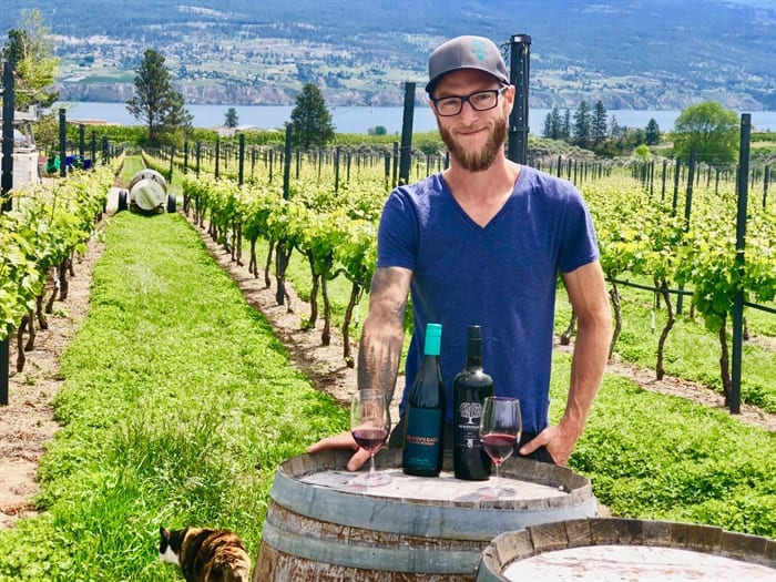 Winemaker/owner Tyson Galt in Heaven's Gate Winery orchard (JENNIFER SCHELL / iNFOnews.ca for InWine Spotlight)